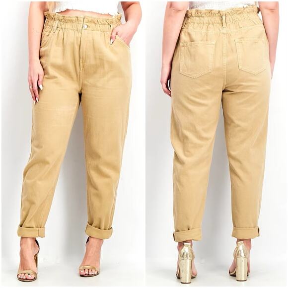 NWT Forever 21 Plus Paperbag Waist Jeans - Picture 1 of 4